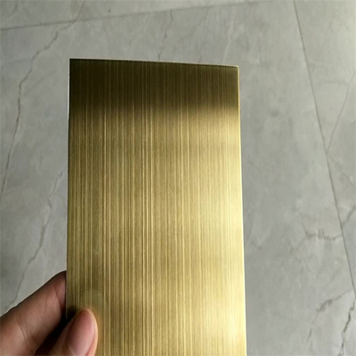 EN Ss304 رنگارنگ فولاد ضد زنگ ورق فلزی Hairline پایان 0.8mm سرد رول 1000 * 2000mm